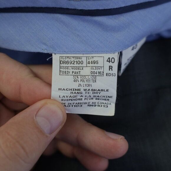 Cremieux Modern Fit Travel Smart Tobin Gray Wool Sharkskin Dress Pants 40/32 Mid - Picture 6 of 7